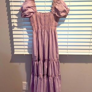O.p.t lavender puffed sleeved maxi dress